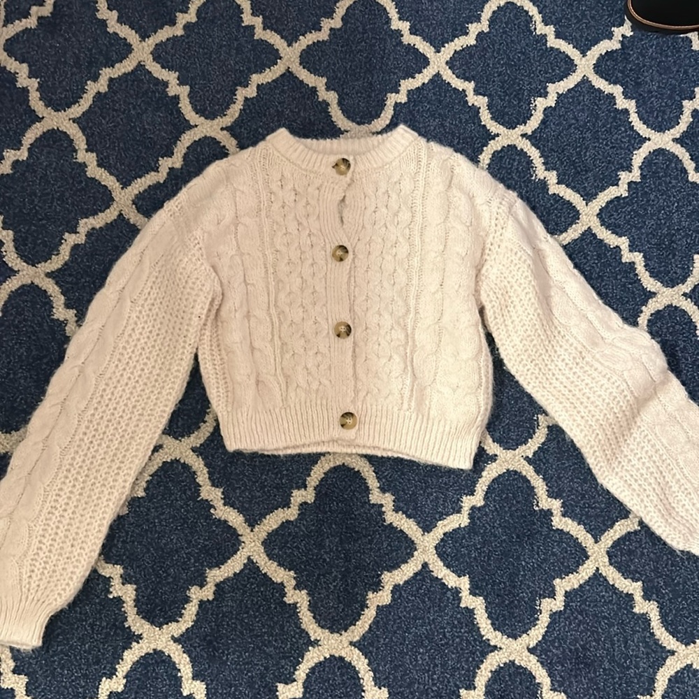 Zara button sweater so cute for winter or spring and summer!